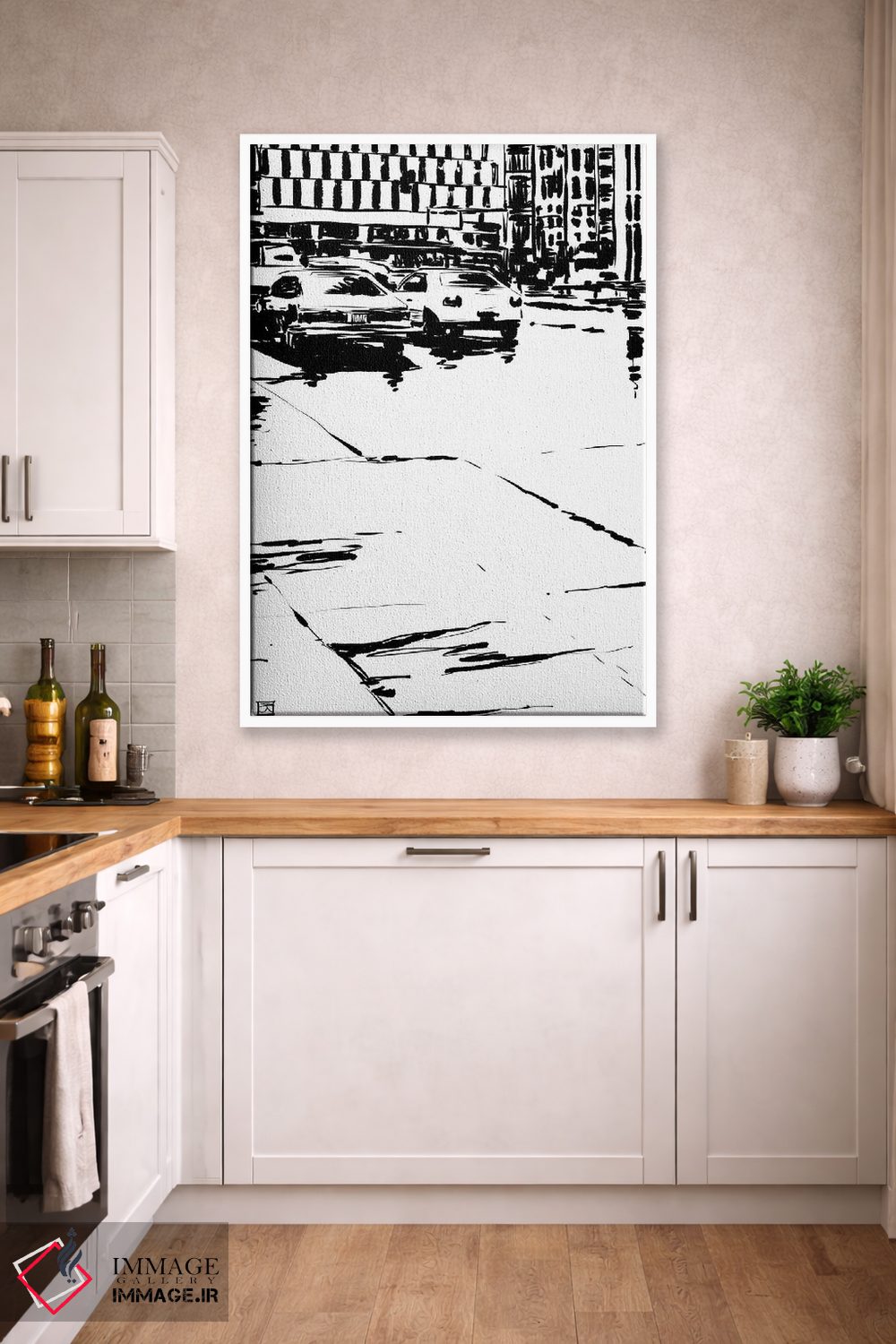 تابلو مینیمال باران می بارد اثر جوزپه کریستیانو - D3W