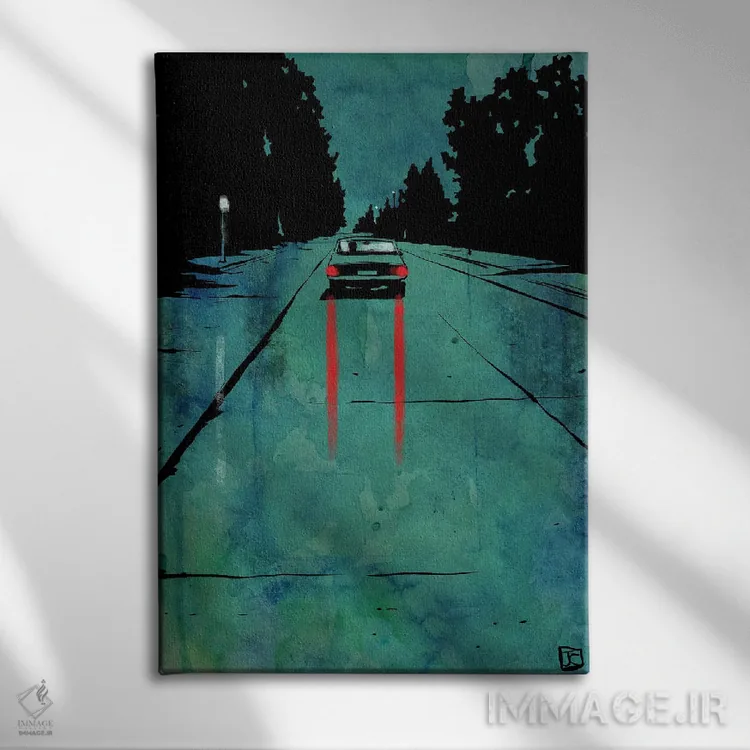 تابلو مینیمال در حال رفتن اثر جوزپه کریستیانو - نمای روبهرو روی دیوار