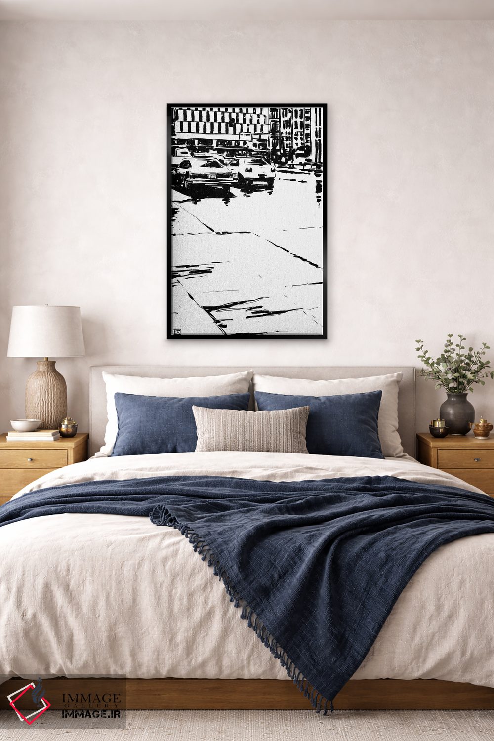 تابلو مینیمال باران می بارد اثر جوزپه کریستیانو - D6B