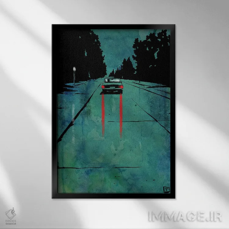 تابلو مینیمال در حال رفتن اثر جوزپه کریستیانو - نمای قابدار مشکی