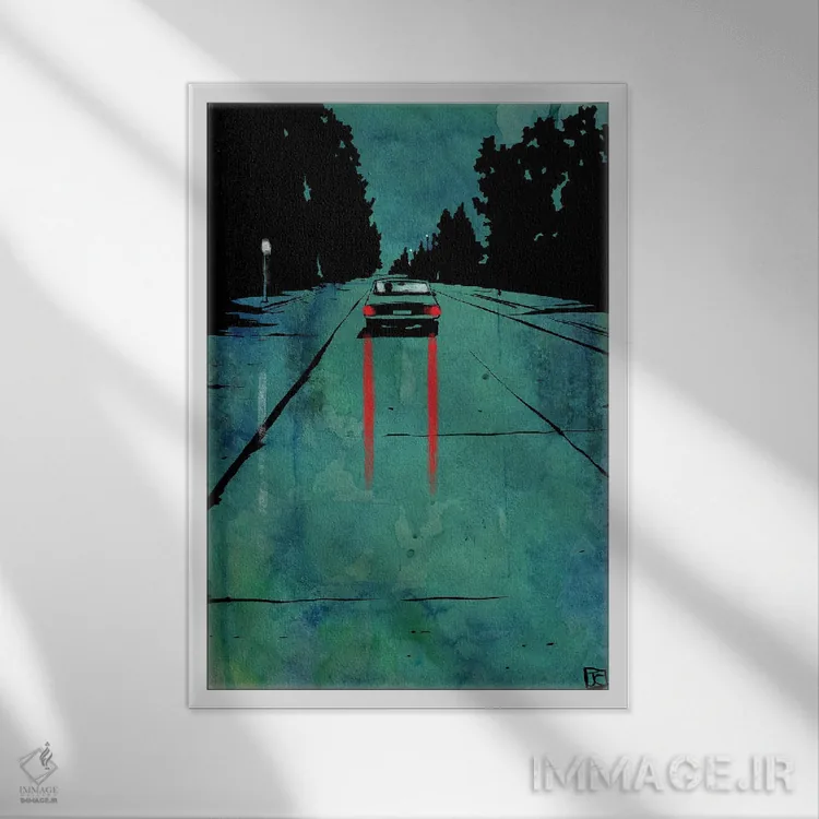 تابلو مینیمال در حال رفتن اثر جوزپه کریستیانو - نمای قابدار سفید