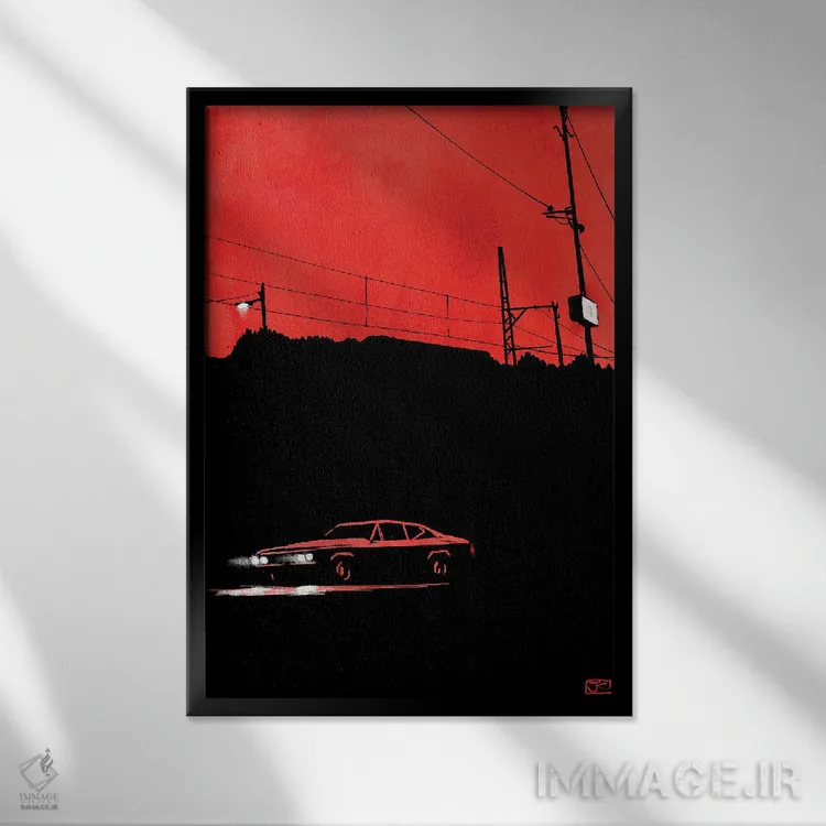 تابلو مینیمال انتظار ۶ اثر جوزپه کریستیانو - نمای قابدار مشکی