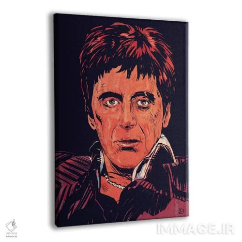 تابلو دکوراتیو صورت زخمی: تونی مونتانا اثر جوزپه کریستیانو - نمای پرسپکتیو محصول