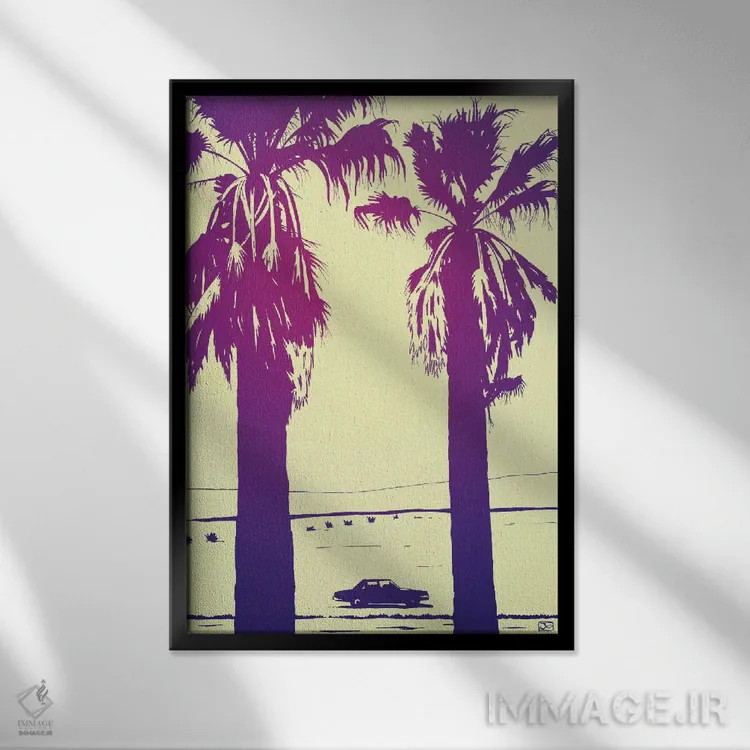 تابلو دکوراتیو نخل ها اثر جوزپه کریستیانو - نمای قابدار مشکی
