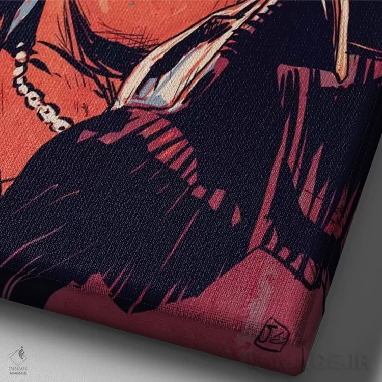 تابلو دکوراتیو صورت زخمی: تونی مونتانا اثر جوزپه کریستیانو - نمای نزدیک بافت بوم