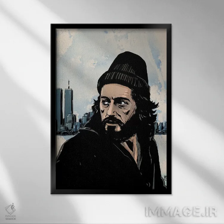تابلو دکوراتیو سرپیکو: فرانک سرپیکو اثر جوزپه کریستیانو - نمای قابدار مشکی