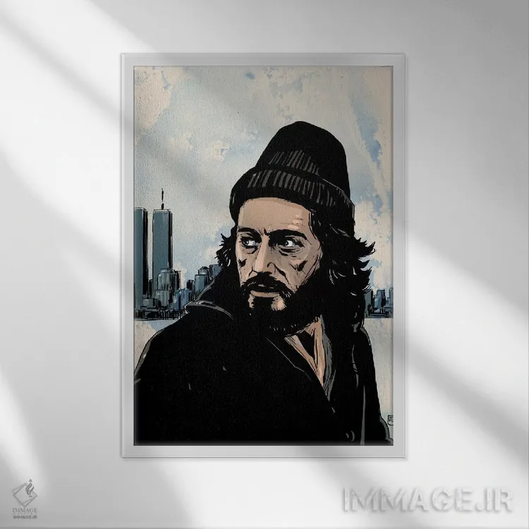 تابلو دکوراتیو سرپیکو: فرانک سرپیکو اثر جوزپه کریستیانو - نمای قابدار سفید