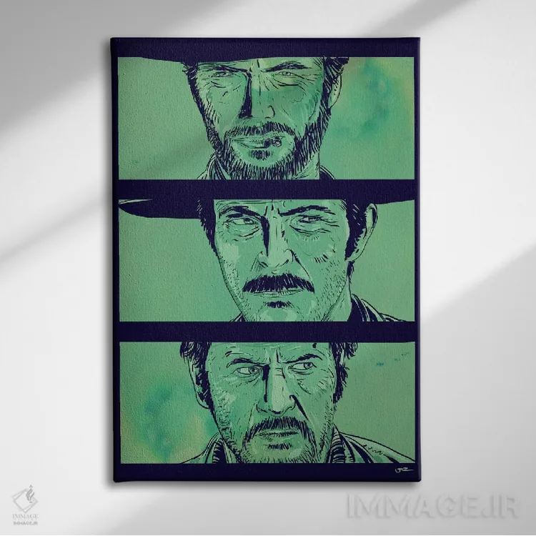 تابلو دکوراتیو the Bad and the Ugly,خوب، بد و زشت اثر جوزپه کریستیانو - نمای روبهرو روی دیوار