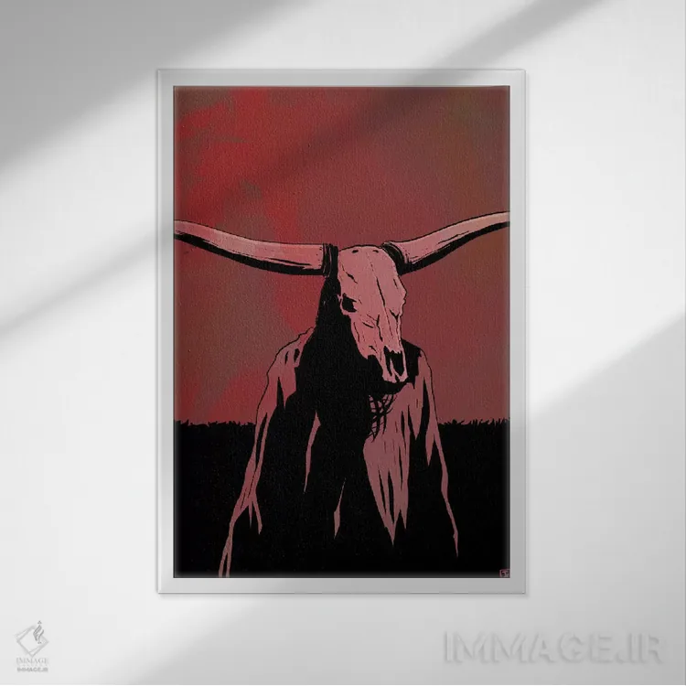 تابلو دکوراتیو جمجمه اثر جوزپه کریستیانو - نمای قابدار سفید