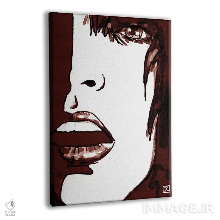 تابلو دکوراتیو نگاه خیره در قرمز اثر جوزپه کریستیانو - نمای پرسپکتیو محصول