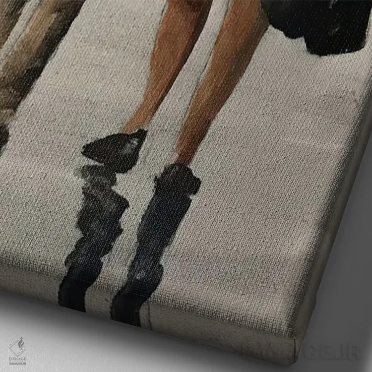 تابلو دکوراتیو با هم از طوفان گذشتن اثر جیمز کوتز - نمای نزدیک بافت بوم