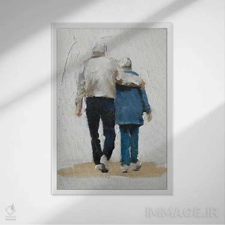تابلو دکوراتیو تا ابد با هم اثر جیمز کوتز - نمای قابدار سفید