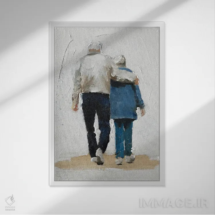 تابلو دکوراتیو تا ابد با هم اثر جیمز کوتز - نمای قابدار سفید