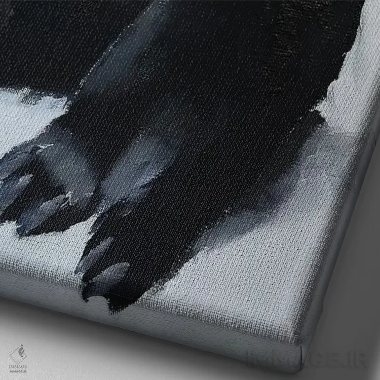 تابلو دکوراتیو توله سگ لابرادور سیاه اثر جیمز کوتز - نمای نزدیک بافت بوم