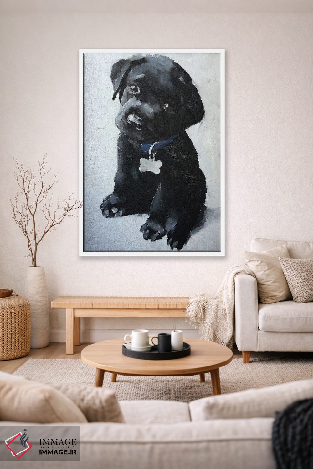 تابلو دکوراتیو توله سگ لابرادور سیاه اثر جیمز کوتز - D1W