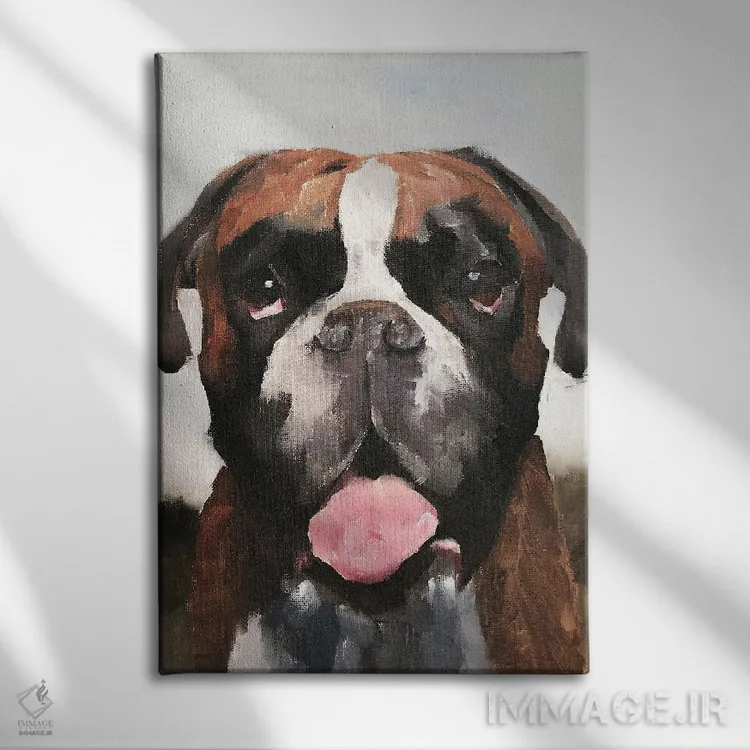 تابلو دکوراتیو سگ بوکسر اثر جیمز کوتز - نمای روبهرو روی دیوار