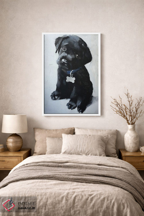 تابلو دکوراتیو توله سگ لابرادور سیاه اثر جیمز کوتز - D2W