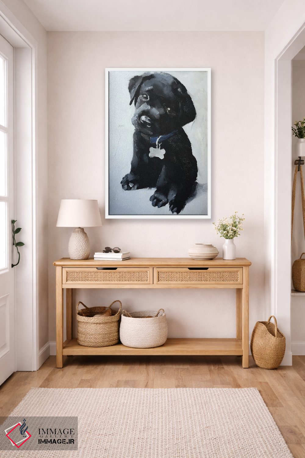 تابلو دکوراتیو توله سگ لابرادور سیاه اثر جیمز کوتز - D5W