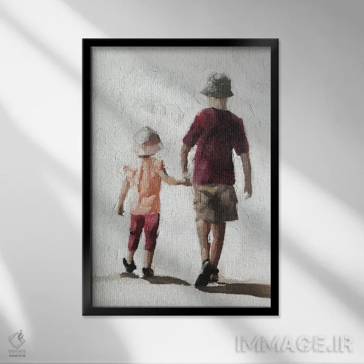 تابلو دکوراتیو برادر و خواهر اثر جیمز کوتز - نمای قابدار مشکی