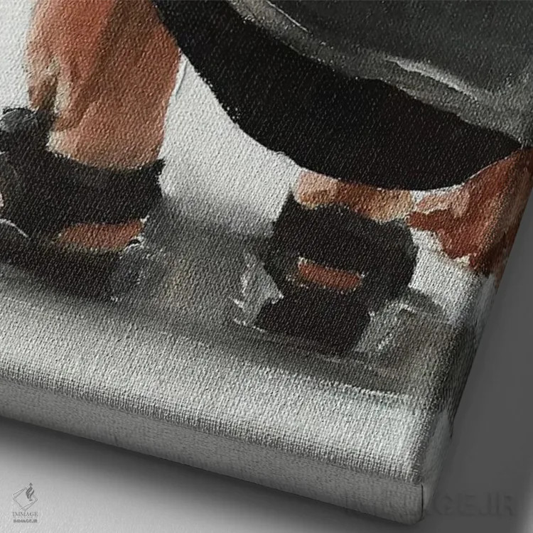تابلو دکوراتیو پیوند بچه گربه و کودک اثر جیمز کوتز - نمای نزدیک بافت بوم
