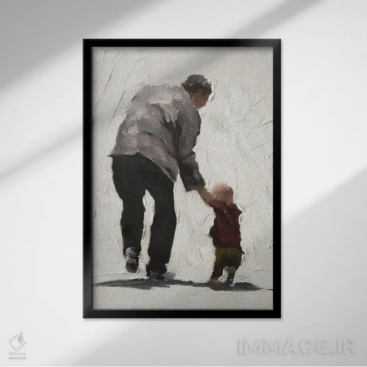 تابلو دکوراتیو من و پدربزرگم اثر جیمز کوتز - نمای قابدار مشکی