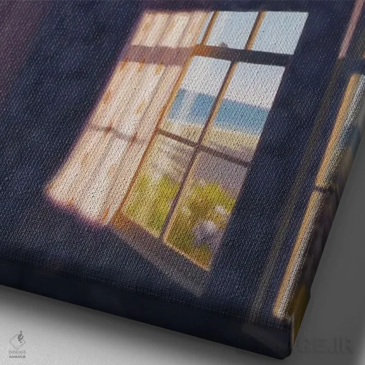 تابلو دکوراتیو ایزابلا مشغول ورد خواندن اثر جف کارپنتر - نمای نزدیک بافت بوم