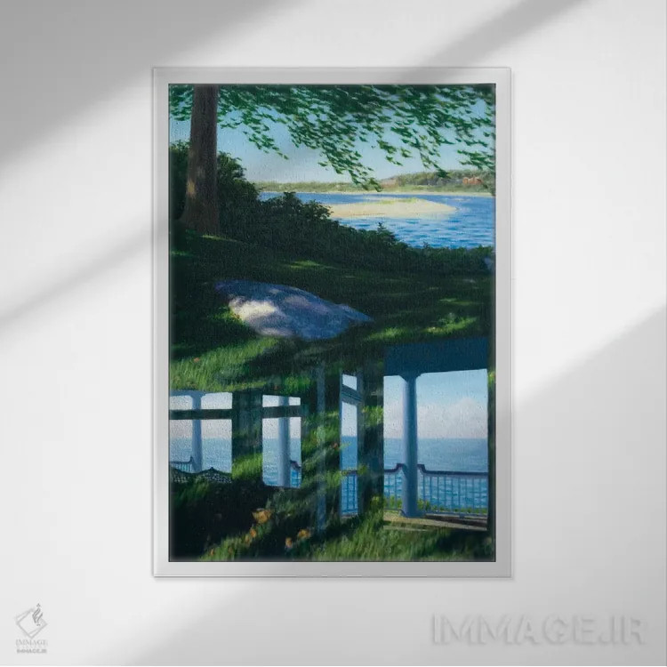 تابلو دکوراتیو استخر ساحلی هی هاربر اثر جف کارپنتر - نمای قابدار سفید