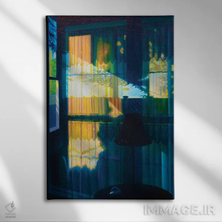 تابلو دکوراتیو طبیعت بی جان در پنجره روسپی خانه اثر جف کارپنتر - نمای روبهرو روی دیوار