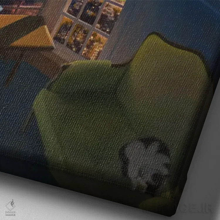 تابلو دکوراتیو گربه پیتر اثر جف کارپنتر - نمای نزدیک بافت بوم