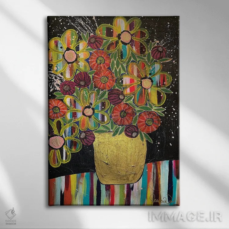 تابلو دکوراتیو دیزی اثر جسیکا وود - نمای روبهرو روی دیوار