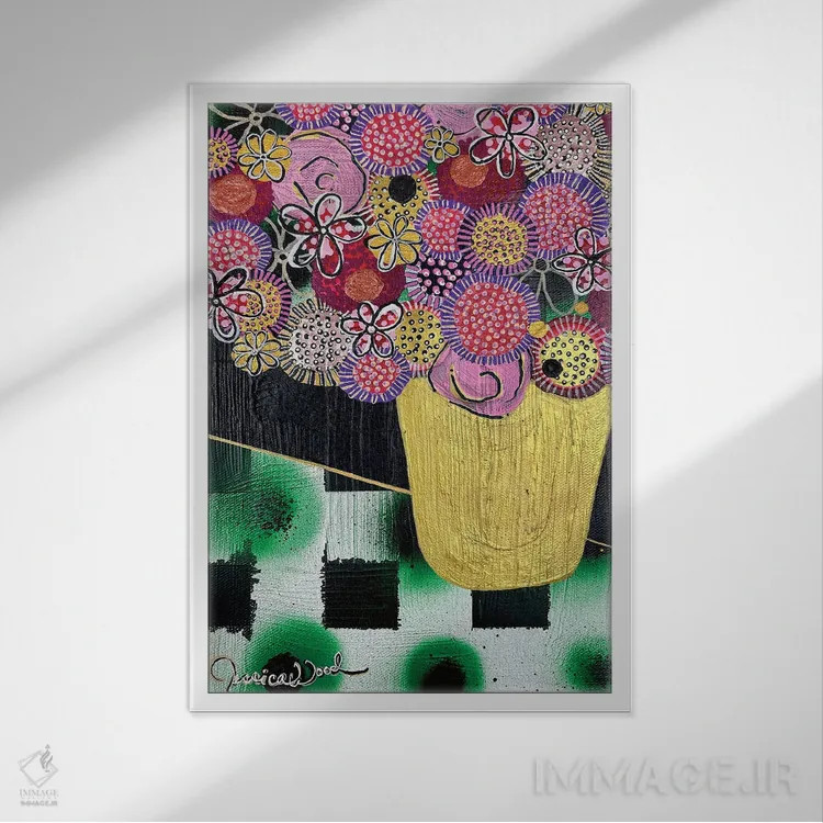تابلو دکوراتیو دختر در کنسرت راک اثر جسیکا وود - نمای قابدار سفید