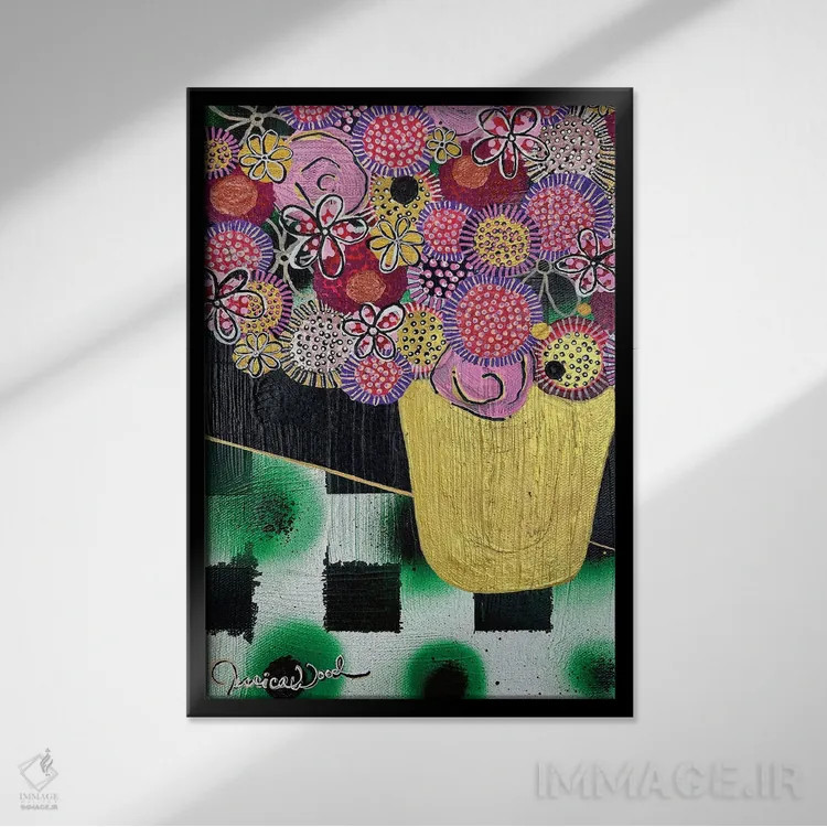 تابلو دکوراتیو دختر در کنسرت راک اثر جسیکا وود - نمای قابدار مشکی