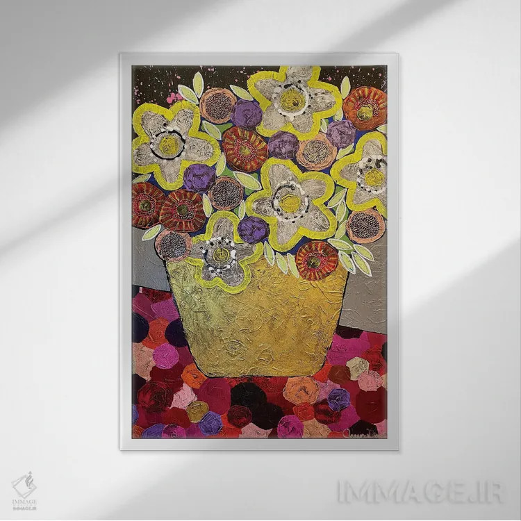 تابلو دکوراتیو Smell The Roses,ادامه بده، گل های رز را بو کن اثر جسیکا وود - نمای قابدار سفید