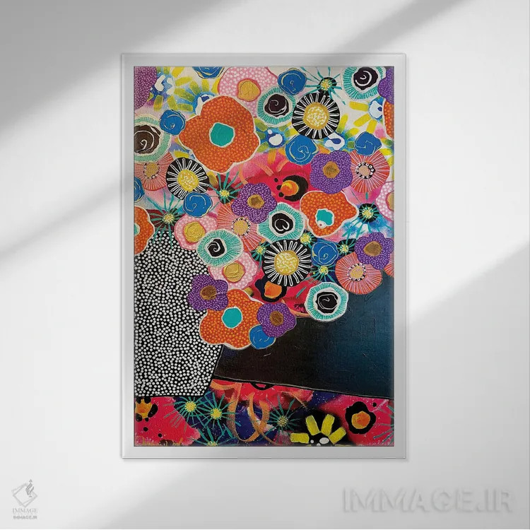 تابلو دکوراتیو حالم خوب می شود اثر جسیکا وود - نمای قابدار سفید