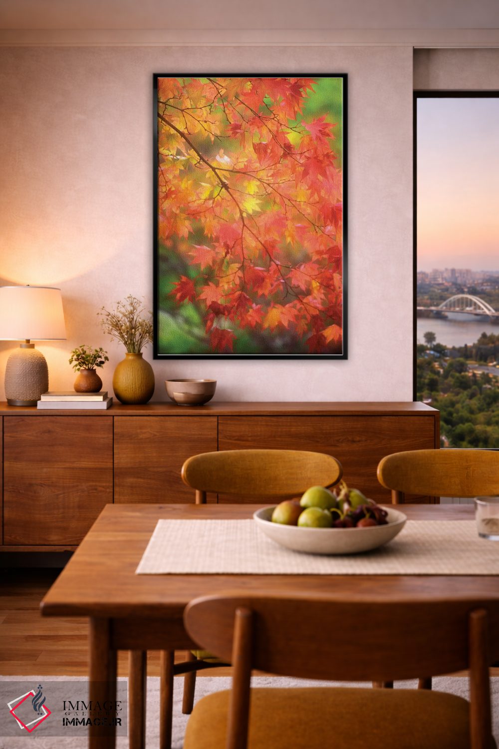 تابلو دکوراتیو برگ های افرا در پاییز اثر جنل دیویدسون - D6B