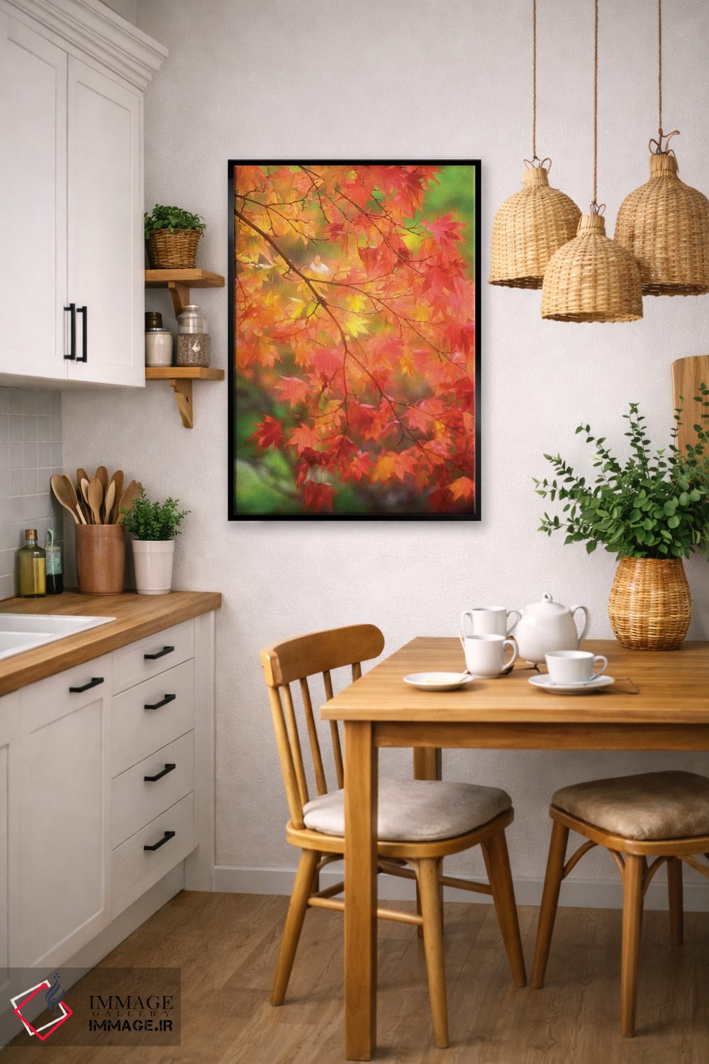 تابلو دکوراتیو برگ های افرا در پاییز اثر جنل دیویدسون - D5B