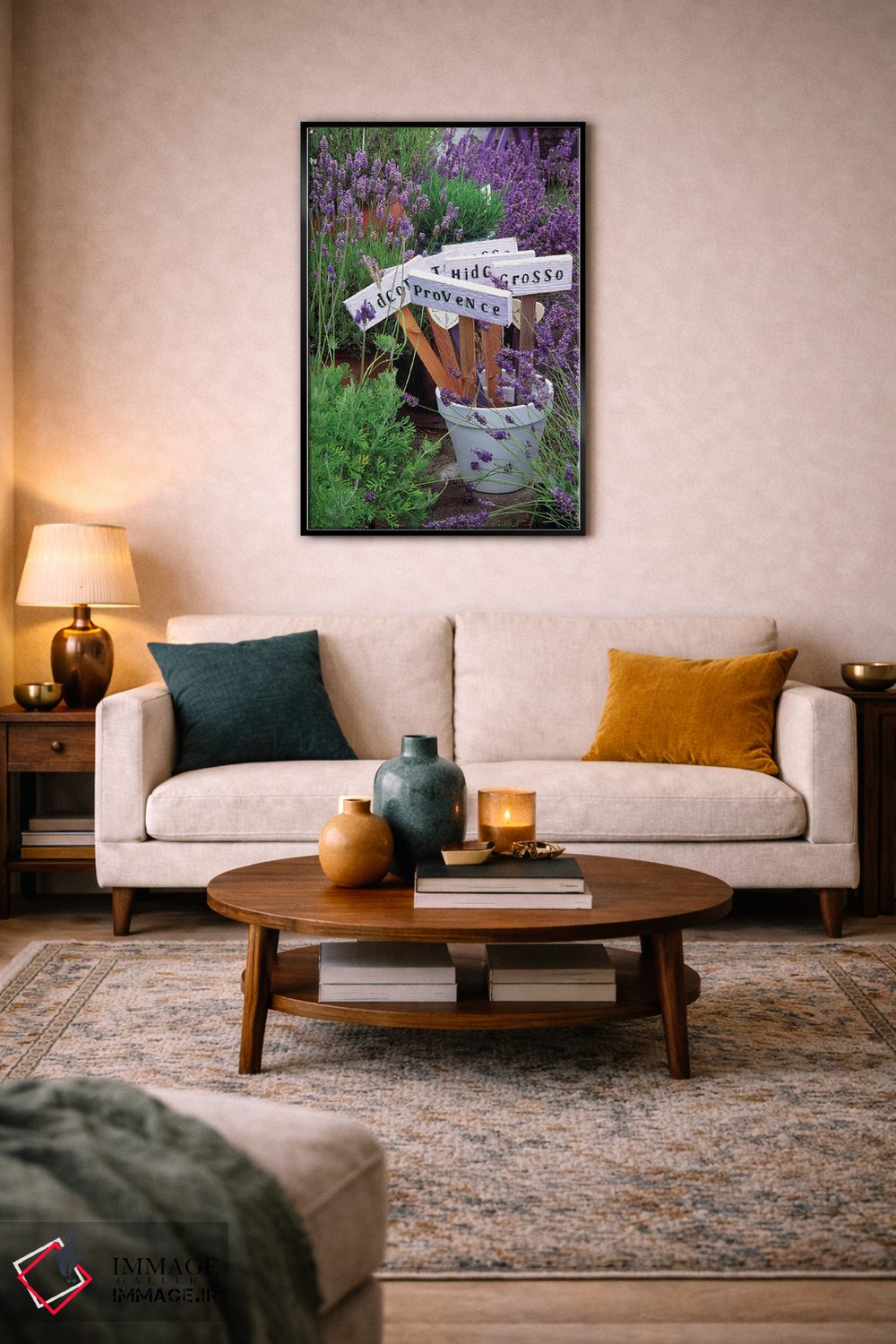 تابلو دکوراتیو انواع اسطوخودوس در گلدان اثر جنل دیویدسون - D5B