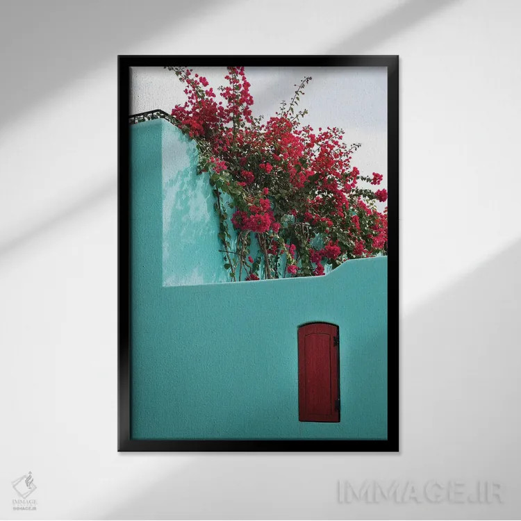 تابلو دکوراتیو Baja California Sur. Loreto Bay, Colorful Home And Climbin… اثر جنل دیویدسون - نمای قابدار مشکی