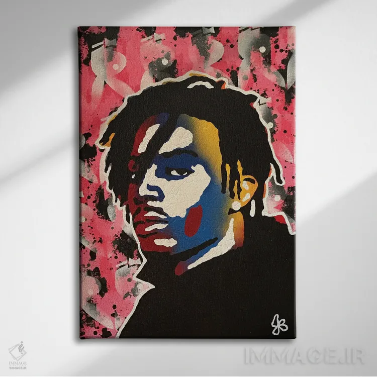 تابلو دکوراتیو پلی بوی کارتی اثر جرد بومن - نمای روبهرو روی دیوار