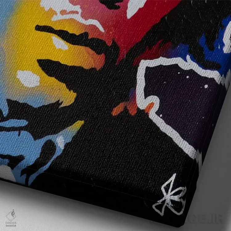 تابلو دکوراتیو بوسیدن آسمان اثر جرد بومن - نمای نزدیک بافت بوم