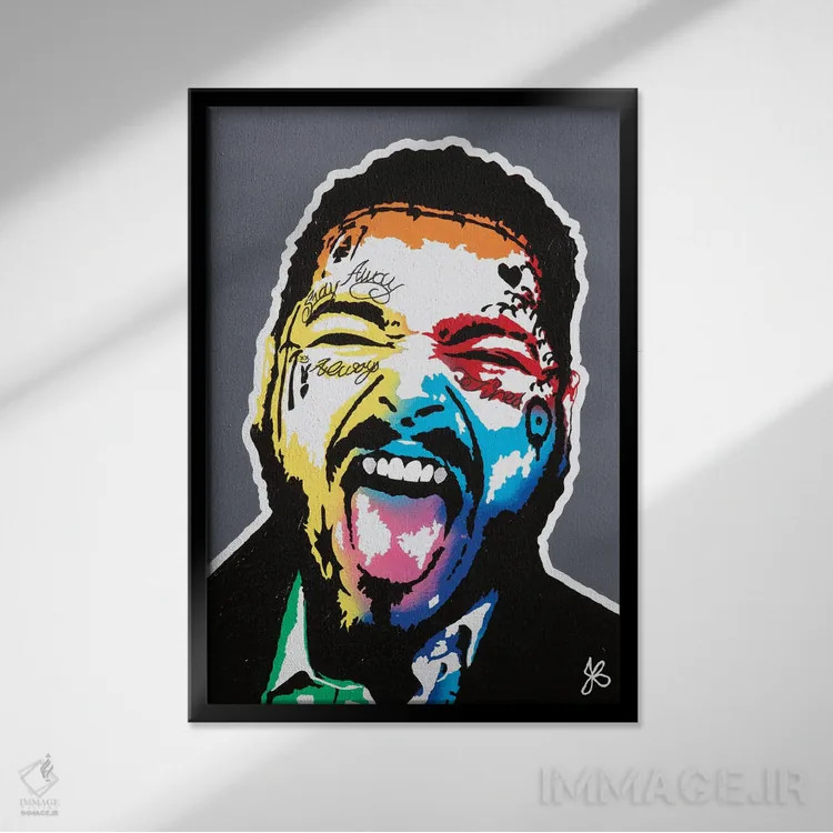 تابلو دکوراتیو لبخند میلیون دلاری اثر جرد بومن - نمای قابدار مشکی