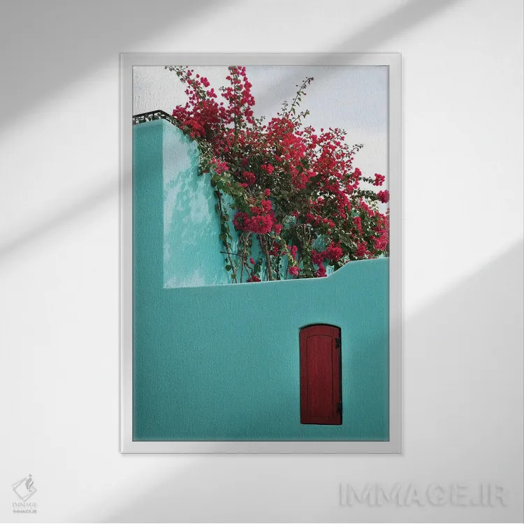 تابلو دکوراتیو Baja California Sur. Loreto Bay, Colorful Home And Climbin… اثر جنل دیویدسون - نمای قابدار سفید