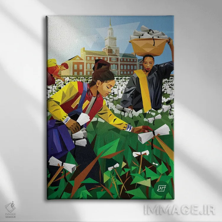 تابلو دکوراتیو همچنان برای استاد کار می کنم اثر مایکل جرماین داوتی - نمای روبهرو روی دیوار