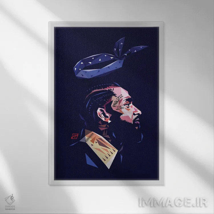 تابلو دکوراتیو ال ال نیپسی اثر مایکل جرماین داوتی - نمای قابدار سفید