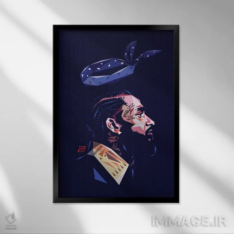 تابلو دکوراتیو ال ال نیپسی اثر مایکل جرماین داوتی - نمای قابدار مشکی