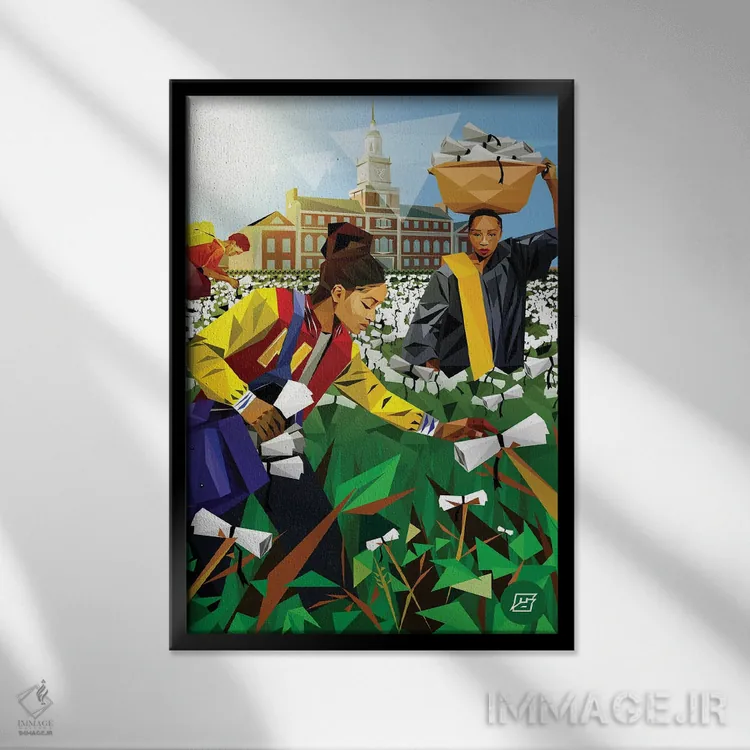 تابلو دکوراتیو همچنان برای استاد کار می کنم اثر مایکل جرماین داوتی - نمای قابدار مشکی