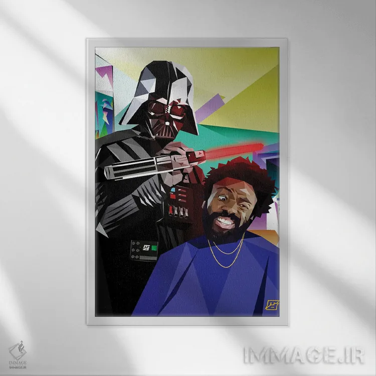 تابلو دکوراتیو دارت فیدر دونالد گلاور اثر مایکل جرماین داوتی - نمای قابدار سفید