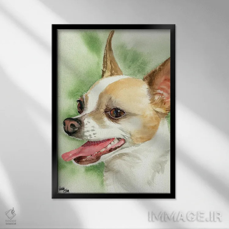 تابلو دکوراتیو آی چی واوا! چی واوا اثر جودیت استاین - نمای قابدار مشکی