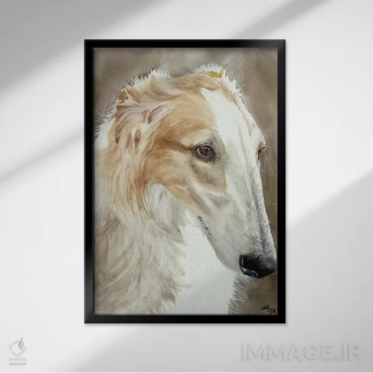 تابلو دکوراتیو سگ سریع اثر جودیت استاین - نمای قابدار مشکی