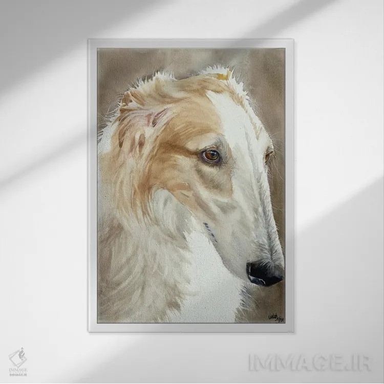 تابلو دکوراتیو سگ سریع اثر جودیت استاین - نمای قابدار سفید